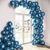 HOUSE OF PARTY Metallic Blue Balloons - Blue Balloon Garland, 5/12/18 Inch Blue Metallic Balloons for Graduation Decorations, Wedding & Baby Shower Party Supplies