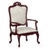 Dollhouse Miniature Fancy Victorian Mahogany White Arm Chair Living Room Furniture 1:12
