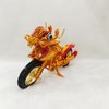 kencunay Handcrafted Aluminum Wire Motorcycle Model, Red and Yellow, Exquisite Design, Desk Decor