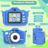 Kids Camera for Boys Dinosaur Toys Age 3-8 with 48MP 1080P HD Video Camera Kids Digital Camera Toys for Kids Toddler Christmas Birthday Gifts with Dinosaur Protective Cover (Blue)