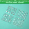 4 Sheets Face Gemstones, Crystal Face Jewels Stickers Rhinestones for Makeup Hair Gems Pearl Face Rhinestone Tattoos for Crafts Women Girls Face Eye Makeup (Bow Tie Style)