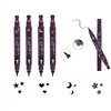 Inspired Capital L 4 PC Double-Ended Eyeliner Stamp Heart/Flower/Moon/Star Shape Cosmetic Seal Stamp Waterproof Long Lasting Eyeliner Pencil Makeup Tool