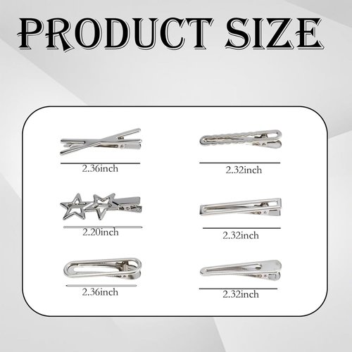 ZHOUMEIWENSP 15Pcs Metal Alligator Hair Clips for Women Girls Cute Star Snap Non Slip Metal Duck Bill Hair Pins for Thick Thin Hair Rustproof Hair Styling Accessories (Style1)