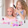36PCS Doll Head Hair Styling Makeup Toy Set Kids Pretend Play Hair Styling Set with Hairdryer Curling Iron Crown Hairpins Accessories Beauty Hair Stylist Kit Birthday Gifts for 3 4 5 6+ Years Old