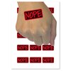 Nope Text Temporary Tattoo Water Resistant Fake Body Art Set Collection - 15 2" Tattoos (1 Sheet)