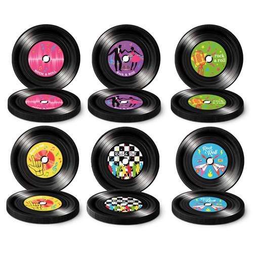 NUTTYBASH 60 Pcs Record Paper Plates, Records Theme Party Decorations, Back to 50's Tableware, Music Themed Party Decorations for 50s Retro Record Music Party Supplies