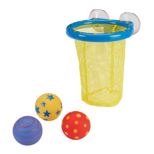 ALEX: Tub Time Hoops - Bath Time Basketball Hoop, 3 Water Squirting Balls, Suction Cup, Closed Net, Active Sport Water Toy, Kids & Toddlers Ages 2+