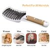 Detangling Brush Boar Bristles Set KTKUDY Hair Brush Curved and Vented Detangler Brush for Women Men Kids Wet and Dry Hair (Black&White)