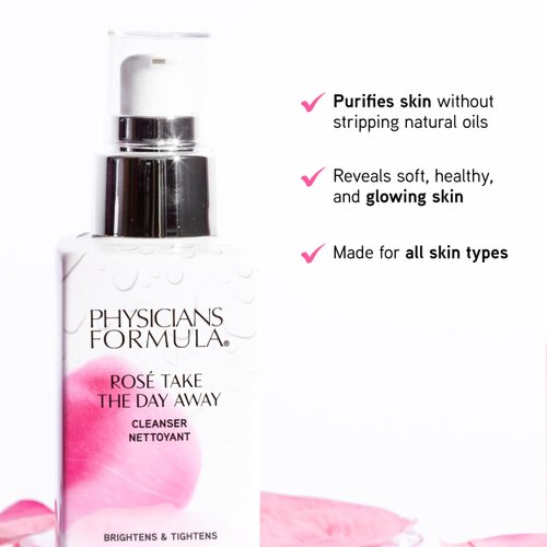 Physicians Formula Rosé Take The Day Away Makeup Remover Cleanser | Dermatologist Tested, Clinicially Tested