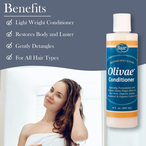 Olivae Conditioner, Organic Olive Oil Conditioner with Organic Botanical Oils, Specially Formulated to Nourish Hair Follicles, Roots & Scalp. 8 oz.