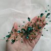 Teyglen Bridal Wedding Gold Crystal Hair Comb Green Rhinestone Crystal Side Hair Comb Flower Crystal Headpiece Bride Hair Accessories for Women and Girls