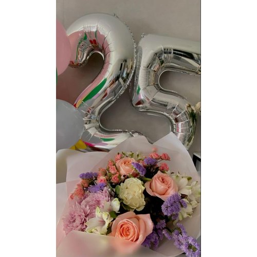 Silver 5 Balloon, Number Balloons 40 Inch, 5th Birthday Balloon Decorations, Silver and Black Party Supplies, 5 Number Balloons, Number 5 Balloon