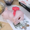 Piggy Bank with Red Bow-Knot, H&W Lovely Pig Coin Bank, Creative Shatterproof Gift Money Bank, Can Store 1000 Coins