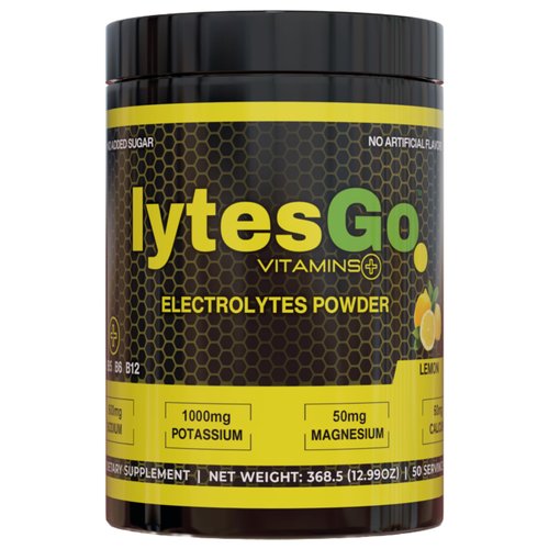 lytesGo Electrolyte Powder Hydration Drink - No Sugar - Lemon Flavor - Electrolyte Powder for Rec...