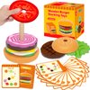 Jumlys Montessori Toys for 2, 3, 4, 5, Year Old, Wooden Burger Stacking Toys, Fine Motor Toys for Kids Boys Girls, Ideal Preschool Educational and Learning Toys, Perfect Christmas Birthday Gifts