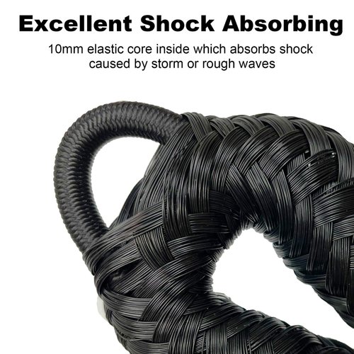 4 Feet Bungee Dock Line Mooring Rope 2-Pack for Docking with Stainless Steel Clip Accessories for Boats PWC, Built in Snubber, Kayak, Watercraft,SeaDoo,Jet Ski, Pontoon, Canoe, Power Boat