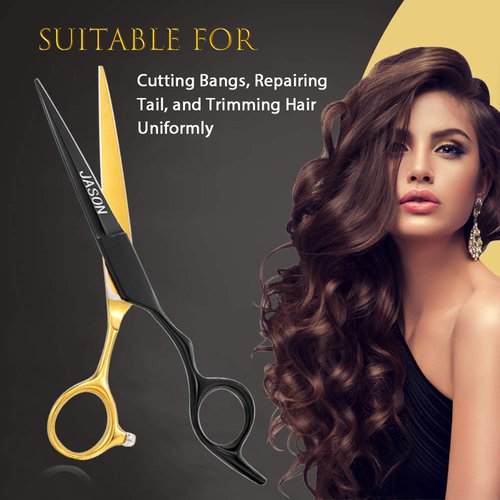 JASON 6'' Hair Cutting Scissors Professional Barber Shears 440C Japanese Stainless Steel Stylist Trimming Shear Salon Razor Edge Scissor