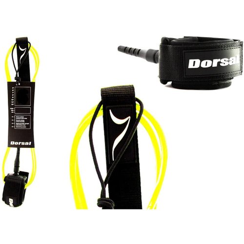 DORSAL Surf Leash for Surfboard Longboard SUP Leg Rope 9' Yellow