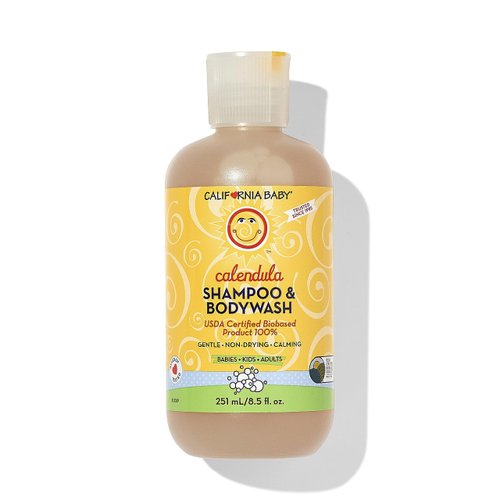 California Baby Calendula Shampoo and Body Wash - Allergy tested Baby Soap and Toddler Shampoo, for Dry, Sensitive Skin, 100% Plant-Based - USDA Certified, 251 mL / 8.5 fl. oz. (Pack of 1)
