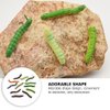 24Pcs Simulation Caterpillar Plastic Fake Worm Crawling Halloween Prank Toy Educational Learning Toys for Kids (Random Style)