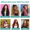 Curly Braiding Hair 22 Inch, Ocean Wave Crochet Hair for Black Women 3 Packs 1B#, Deep Wave Crochet Braiding Synthetic Hair Extensions for Boho Braids(1B#,22 inch 3 Packs)