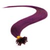25 Strands Straight Micro Ring Links Locks Beads Keratin Stick I Tip Human Hair Extensions Color # Purple