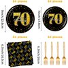BQK 96 Pcs 70th Birthday Plates and Napkins Party Supplies 70th Birthday Party Decorations 70th Birthday Decorations for Men