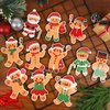 72 Pcs Christmas Ornament Crafts Make Your Own Gingerbread Man Ornament Kit DIY Christmas Cutouts with Gingerbread Cookies Man Crafts Stickers for Christmas Tree Home Classroom Holiday Party Supplies