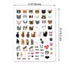 WIRESTER 8 Sheets of Nail Art Stickers Decals, Self-Adhesive Nail Decals for Women Kids Girls Nails Decorations - Cats (Cute Cat Face, Lovely Cat, Cat Paws, Fish Bone, Meow, Heart, Bow Tie)