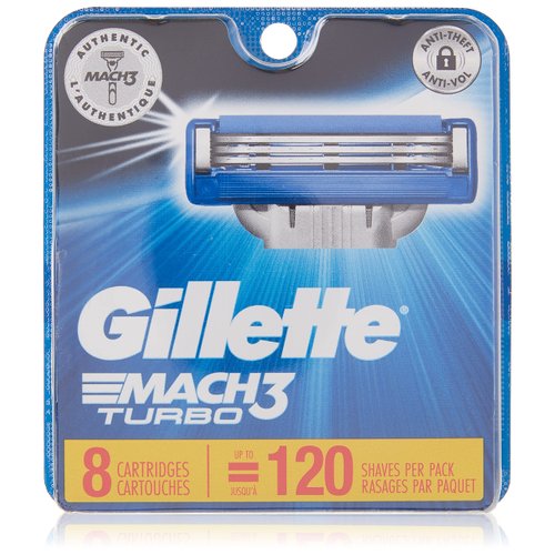 Gillette Mach3 Turbo Men's Razor Blade Refills, 8 Count