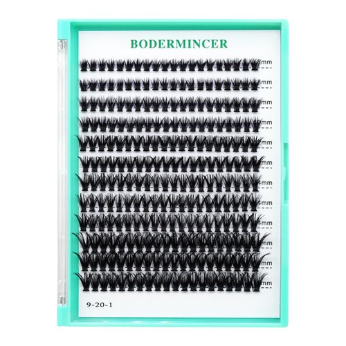 Bodermincer Black/Colored Cluster Lashes 240pcs 20D/40D DIY Eyelash Extension D Curl Long Individual Lashes Mixed Tray Faux Mink Lash Clusters Extensions 8-22mm (40D 8-10-12-14-16mm MIX)