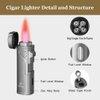 PIPITA Torch Lighter Windproof Cigar Lighter Jet Quad Flame Refillable Butane Cigarette Lighter with Punch (Without Butane Gas)