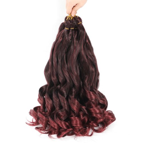 Ayana 8 Packs French Curly Braiding Hair 22 Inch Long Bouncy Loose Wavy Crochet Hair For Black Women Pre Stretched French Curl Braiding Hair Synthetic Hair Extensions (22 Inch (Pack of 8), TBUG)