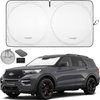 Autoamerics 1-Piece Windshield Sun Shade Standard Silver Foldable Car Front Window Sunshade for Most Cars SUV Truck - Heat Blocker Visor Protector Blocks Max UV Rays and Keeps Your Vehicle Cool Medium