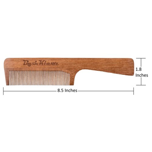 ManKlawz Men's Comb Fine Teeth Wooden Hair Comb Detailer for Fine Hair Parts and Styling - Best Handle Hair Comb for Men with Big Manly Hands