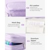 AMOOS Cute Pill Organizer 2 Times a Day, PU Leather Pill Case for Women, Portable Weekly Pill Box for Purse with Storage Bag to Hold Vitamins/Medications/Fish Oils/Supplements, Purple