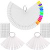 KINGMAS 150 Pcs Nail Swatches Sticks with Ring, Clear Nail Art Color Display False Nail Tips Polish Practice Sticks (1~150 Number Posted)