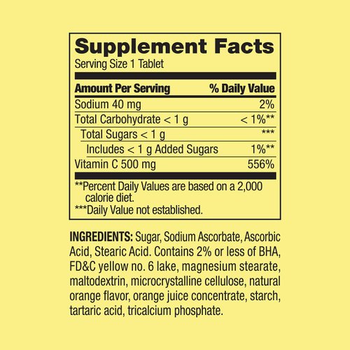 Spring Valley Chewable Vitamin C 500mg Orange Flavor 60 Tablets