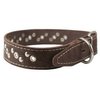 Genuine Leather Studded Dog Collar 22"x1" Brown Fits 15"-19.5" Neck