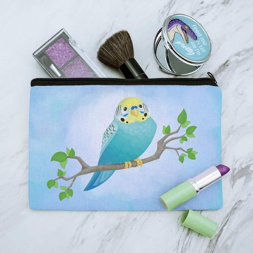 GRAPHICS & MORE Pretty Parakeet Budgie Makeup Cosmetic Bag Organizer Pouch