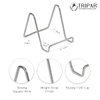 Tripar Square Metal Wire Stand, Silver Finish (4-Inch Depth) Tabletop Easel Display Handcrafted Edge Design Sleek & Modern Look - Perfect for Books, Plates, Photos & More