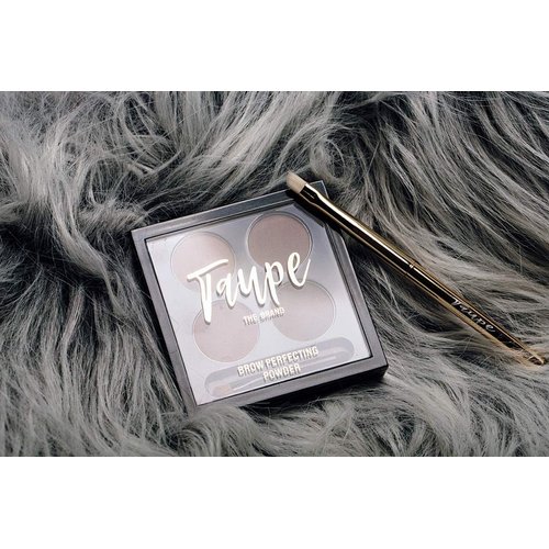 Taupe The Brand, 1.0 Chocolate Brow Palette, Clear Brow Gel, 7-Piece Gold Professional Makeup Brush Set Combo Pack