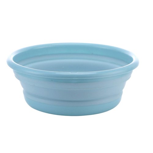 xjs Multi-purpose Collapsible Dish Tub Bowl BPA-Free Round Lightweight Collapsible Wash Basin (Blue)