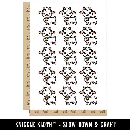 Darling Goat Farm Animal Temporary Tattoo Water Resistant Fake Body Art Set Collection - 15 2" Tattoos (1 Sheet)