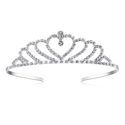Lovelyshop Girls Heart Rhinestone Tiara Crown for Wedding Prom Birthday Prinecess Party