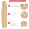 Loxxy Invisible Clip in Hair Extensions Human Hair Silky Straight Light Golden Brown Mixed With Platinum Blonde Thick Seamless Real Hair Extensions Clip in Human Hair 130g 7Pcs 16Inch P12/60A