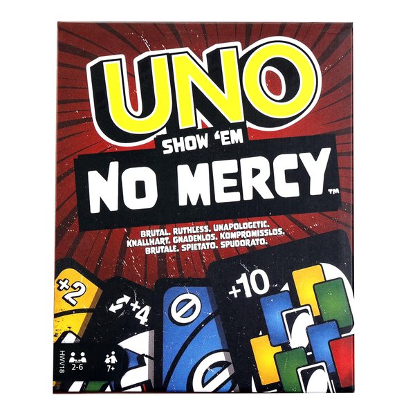 Hweyd UNO Show 'em No Mercy, Hard Action Cards and Brutal Game Rules for The Most Merciless Version, Stacking Rule and Hand Card Exchange