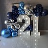 Blue and Silver Balloons, 12inch Navy Blue Silver Pearl Blue Balloons with Metallic Confetti Silver Blue Helium Balloons, Dark Blue Silver Balloons for Boy Birthday Baby Showers Decorations