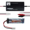 Tenergy Airsoft Battery 8.4V 3800mAh NiMH Flat Battery Packs w/Standard Tamiya Connector + 6V-12V Universal Battery Charger for NiMH/NiCd Battery Packs for Airsoft Guns, RC Hobbies
