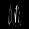 VIVACE Clear Stiletto 500 Acrylic False Fake Gel Nail Tips With Clear Plastic Case 27512 For Nail Salon Nail Shop (Clear Stiletto)
